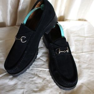 Gucci Horse Bit black Suede Loafers